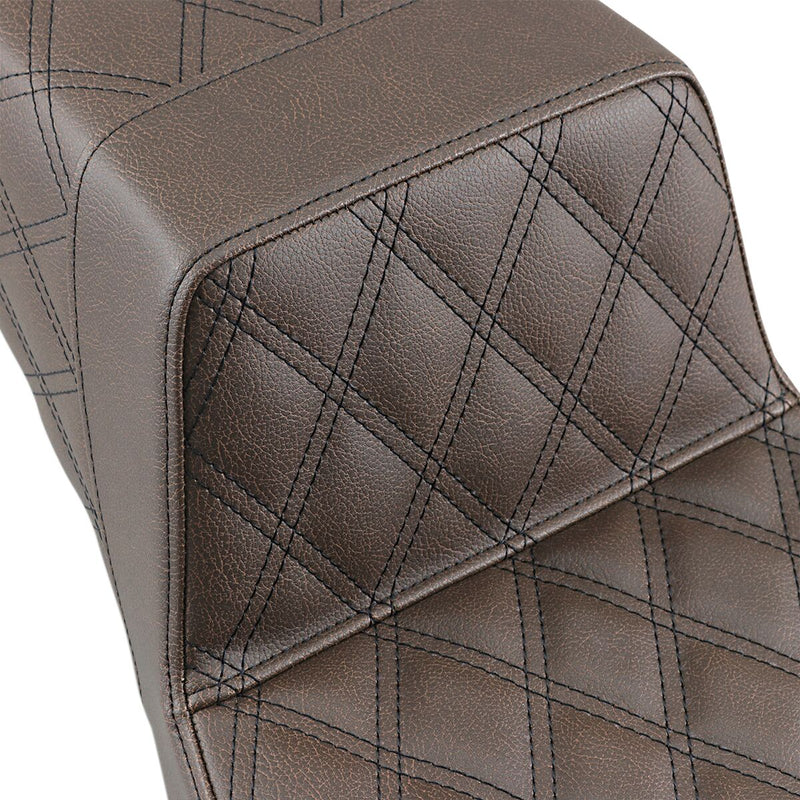Saddlemen Brown Lattice Stitch Step-Up Seat for 1997-2007 Harley-Davidson Road King and 2006-2007 Harley-Davidson Street Glide Motorcycles