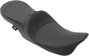 Drag Specialties Low Profile Mild Stitch Touring Seat w/Driver Backrest Provision for 1997-2007 Harley-Davidson Touring Motorcycles