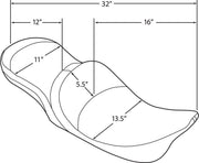 Drag Specialties Low Profile Mild Stitch Touring Seat w/Driver Backrest Provision for 1997-2007 Harley-Davidson Touring Motorcycles