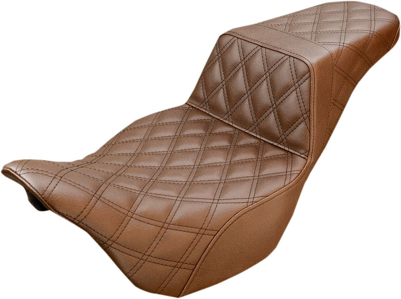 Saddlemen Brown Lattice Stitch Step-Up Seat for 2008-2025 Harley-Davidson Touring Models