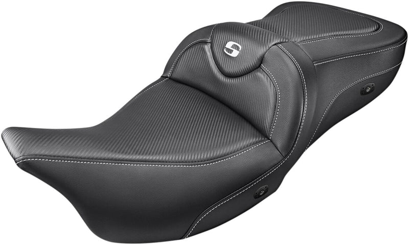 Saddlemen Heated Road Sofa CF Seat for 2008-2025 Harley-Davidson Touring Models