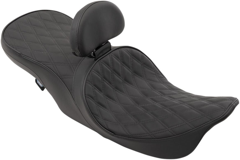 Drag Specialties Forward Positioned 2-Up Low Profile Touring Leather Seat #0801-1169