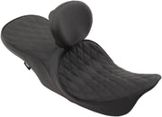 Drag Specialties Forward Positioned 2-Up Low Profile Touring Leather Seat #0801-1169