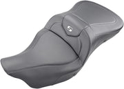 Saddlemen Black Extended Reach Heated Road Sofa Carbon Fibre Seat for 2008-2025 Harley-Davidson Touring Models