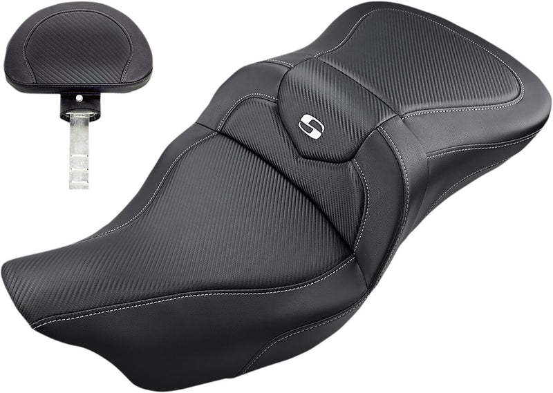 Saddlemen Road Sofa Seat w/Backrest for 2008-2025 Harley-Davidson Touring Models