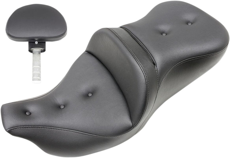 Saddlemen Road Sofa Pillow Top Seat w/Backrest for 2009-2024 Harley-Davidson Tri Glide Ultra Classic - FLHTCUTG and 2020-2022 Harley-Davidson Tri-Glide CVO/SE - FLHTCUTGSE Motorcycles