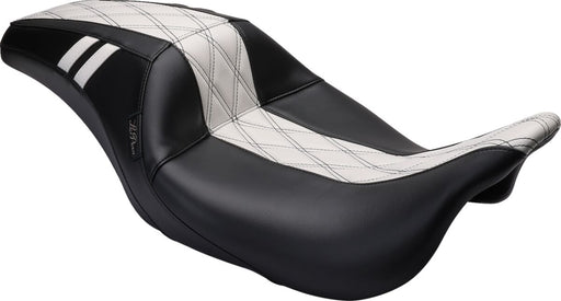 Le Pera Outcast GT Seat Black White Full-Length Vinyl