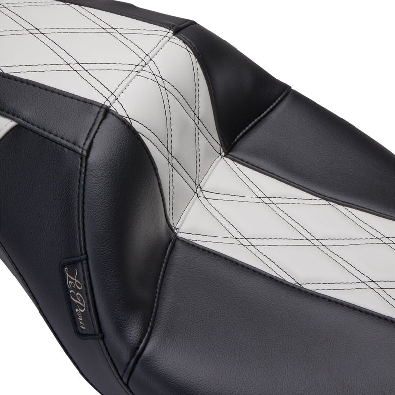 Le Pera Outcast GT Seat Black White Full-Length Vinyl Each