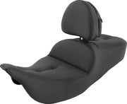 Saddlemen Pillow Top Road Sofa Seat w/Driver Backrest for 2008-2025 Harley-Davidson Touring Models Black #808-07B-181BR