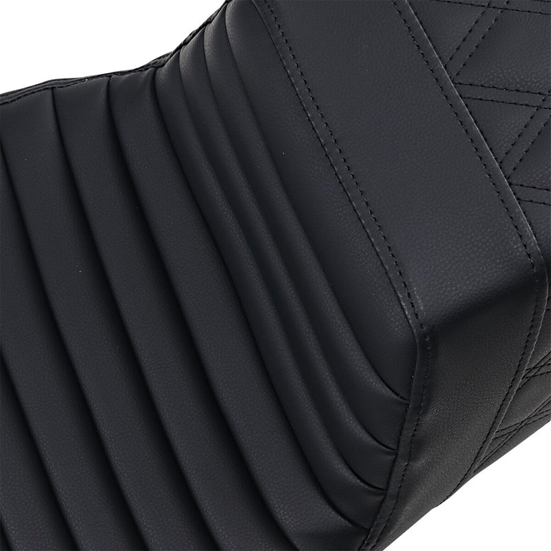 Saddlemen Black Lattice Stitch Step Up Seat for 2008-2024 Harley-Davidson Touring Models