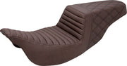 Saddlemen Brown Lattice Stitch Step Up Seat for 2008-2024 Harley-Davidson Touring Models #808-07B-176BR