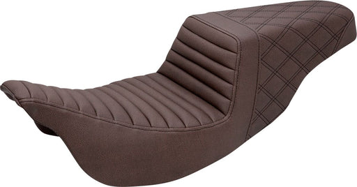 Saddlemen Brown Lattice Stitch Step Up Seat for 2008-2024 Harley-Davidson Touring Models