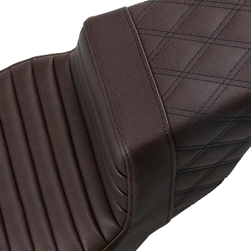 Saddlemen Brown Lattice Stitch Step Up Seat for 2008-2024 Harley-Davidson Touring Models