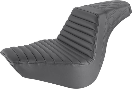 Saddlemen Black Lattice Stitch Step Up Seat for 2018-2026 Harley-Davidson Softail Motorcycles