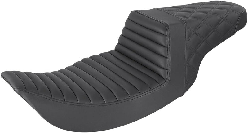 Saddlemen Tuck N Roll Lattice Stitch Step Up Seat for 1997-2007 Harley-Davidson Road King and 2006-2007 Harley-Davidson Street Glide Motorcycles Black