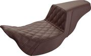 Saddlemen Brown Lattice Stitched Step Up Seat for 2008-2025 Harley-Davidson Touring Models Black| Brown #808-07B-172BREX