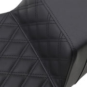 Saddlemen Black Lattice Stitched Step Up Seat for 2008-2025 Harley-Davidson Touring Models