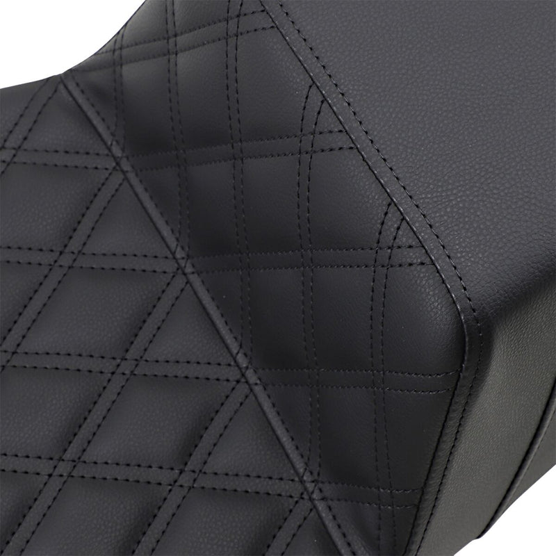 Saddlemen Black Lattice Stitched Step Up Seat for 2008-2025 Harley-Davidson Touring Models