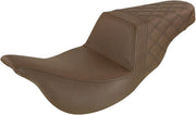 Saddlemen Brown Rear Lattice Stitched Step Up Seat for 2008-2025 Harley-Davidson Touring Models Black| Brown