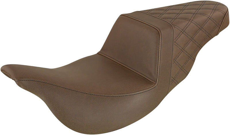 Saddlemen Brown Rear Lattice Stitched Step Up Seat for 2008-2025 Harley-Davidson Touring Models Black| Brown