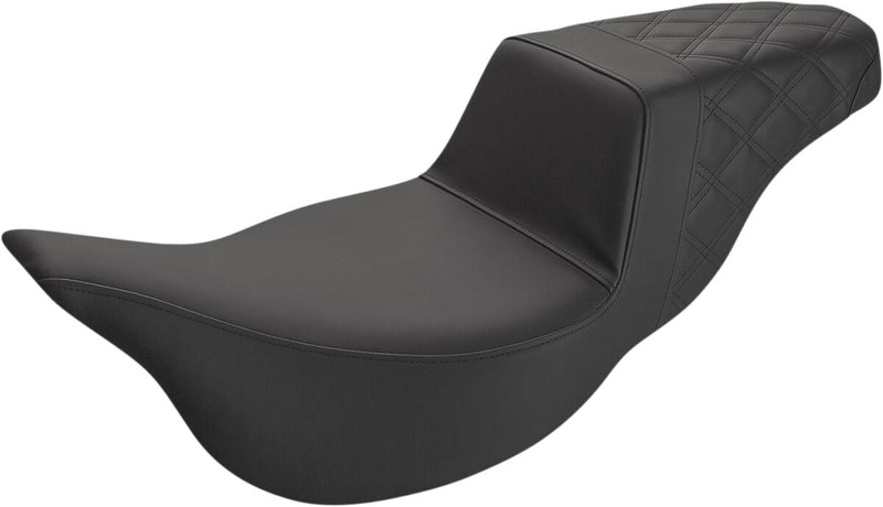 Saddlemen Black Rear Lattice Stitched Step Up Seat for 2008-2025 Harley-Davidson Touring Models #808-07B-173E