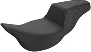 Saddlemen Black Rear Lattice Stitched Step Up Seat for 2008-2025 Harley-Davidson Touring Models