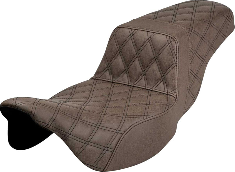 Saddlemen Brown Lattice Stitched Step Up Seat for 2008-2025 Harley-Davidson Touring Models Black| Brown #808-07B-175BREX