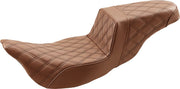 Saddlemen Brown Lattice Stitched Step Up Seat for 2008-2025 Harley-Davidson Touring Models