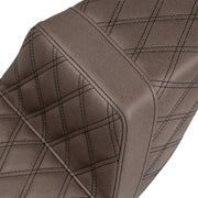 Saddlemen Brown Lattice Stitched Step Up Seat for 2008-2025 Harley-Davidson Touring Models Black| Brown #808-07B-175BREX