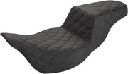 Saddlemen Extended Reach Black Lattice Stitched Step Up Seat for 2008-2025 Harley-Davidson Touring Models Black Fitment Harley-Davidson #808-07B-175E