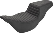 Saddlemen Black Extended Reach Front Tuck-n-Roll/Rear Lattice Stitch Step-Up Seat for 2008-2025 Harley-Davidson Touring Models