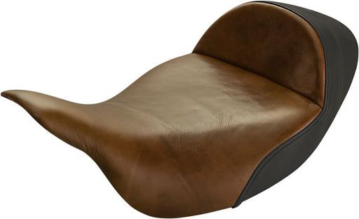 Saddlemen Brown Lariat Extended Solo Seat for 2007-2024 Harley-Davidson Touring and 2009-2013 Harley-Davidson Trikes Brown| Distressed