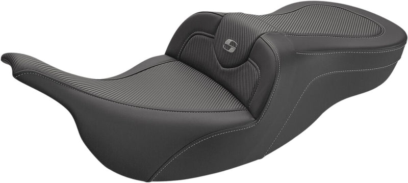 Saddlemen Black CF Road Sofa Seat for 1997-2007 Harley-Davidson Electra Glide and 1998-2003,2007 Harley-Davidson Road Glide