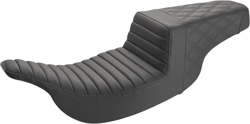 Saddlemen Tuck and Roll Rear Lattice Stitch Step Up Seat for 1997-2007 Harley-Davidson Electra Glide and 1998-2007 Harley-Davidson Road Glide Black