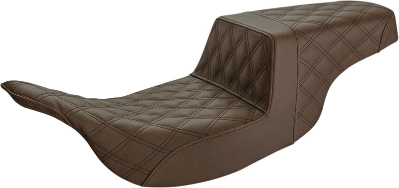 Saddlemen Brown Lattice Stitched Step Up Seat for 1997-2007 Harley-Davidson Electra Glide and 1998-2007 Harley-Davidson Road Glide