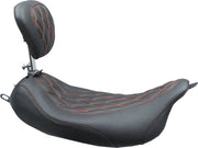 Mustang Wide Tripper™ Solo Seat With Removable Driver Backrest Black Red