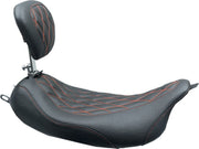 Mustang Wide Tripper™ Solo Seat With Removable Driver Backrest Black Red Each