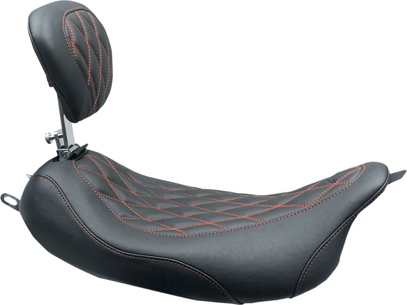 Mustang Wide Tripper™ Solo Seat With Removable Driver Backrest Black Red Each