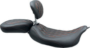 Mustang Wide Tripper™ Solo Seat With Removable Driver Backrest Black Red #79727AB