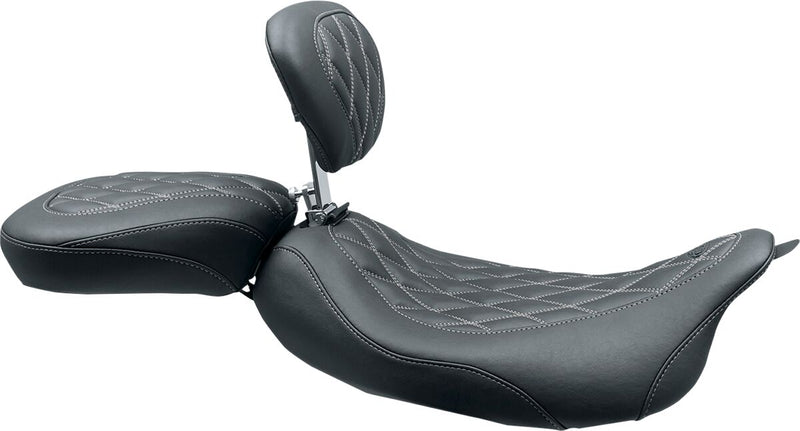 Mustang Wide Tripper™ Solo Seat With Removable Driver Backrest Black Grey #79727GM