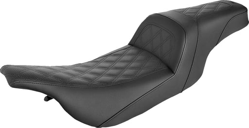 Saddlemen Black Slim Lattice Stitched 2 Up Seat for 1997-2007 Harley-Davidson Electra Glide and 1998-2007 Harley-Davidson Road Glide