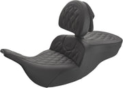 Saddlemen Roadsofa Lattice Stitched Seat w/Drivers Backrest for 1997-2007 Harley-Davidson Electra Glide and 1998-2002,2007 Harley-Davidson Road Glide