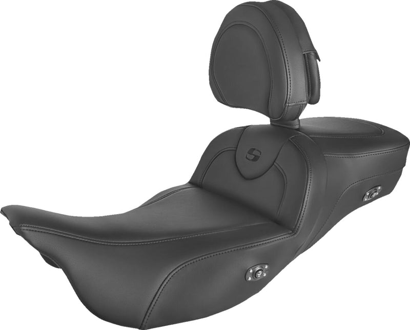Saddlemen Roadsofa Extended Heated Seat w/Backrest for 2008-2025 Harley-Davidson Touring Models