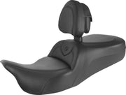 Saddlemen Black Roadsofa Seat w/Driver Backrest for 2020-2022 Harley-Davidson Tri-Glide CVO/SE - FLHTCUTGSE and 2009-2024 Harley-Davidson Tri Glide Ultra Classic - FLHTCUTG Motorcycles