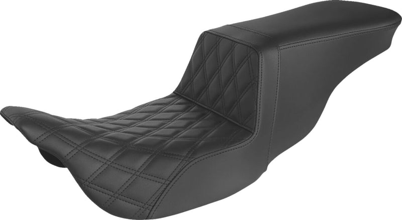 Saddlemen Tour Step-Up Driver Lattice Stitched Seat In Black For Harley-Davidson 2008-2023 Touring FLHR, FLHT, FLHX & FLTR Models