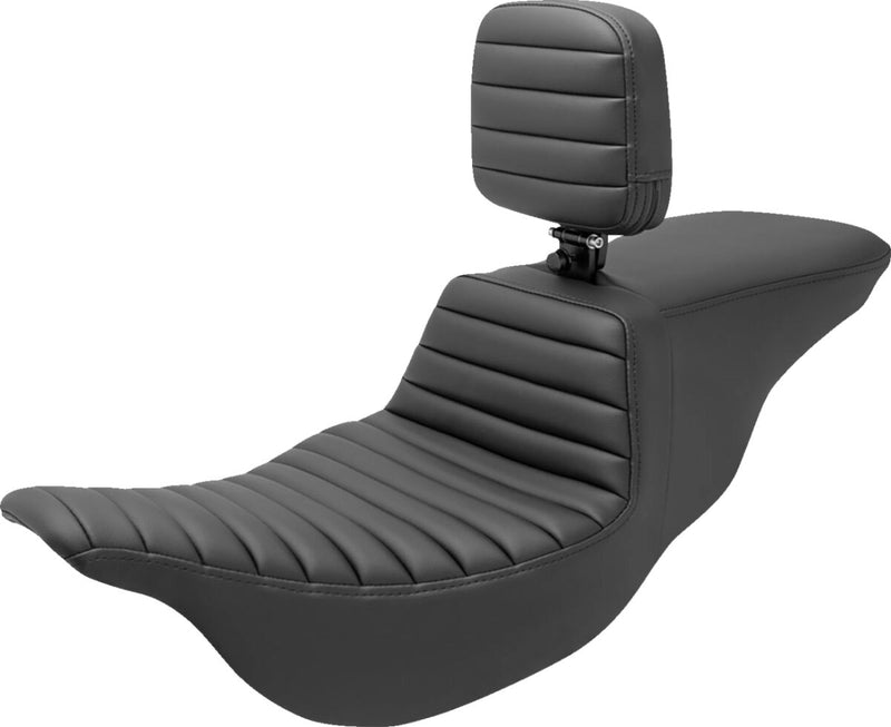 Saddlemen Tuck-n-Roll Step Up Seat w/Rider Backrest for 2006-2017 Harley-Davidson Dyna Motorcycles