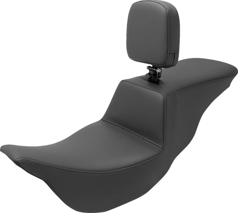 Saddlemen Plain Step-Up Seat w/Rider Backrest for 2008-2025 Harley-Davidson Touring and 2009-2013 Harley-Davidson Trikes
