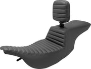 Saddlemen Tuck-n-Roll Step Up Seat w/Rider Backrest for 2006-2017 Harley-Davidson Dyna Motorcycles