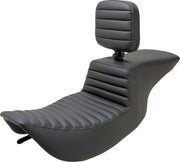 Saddlemen Tuck-n-Roll Step Up Seat w/Rider Backrest for 1997-2007 Harley-Davidson Road King and 2006-2007 Harley-Davidson Street Glide Motorcycles