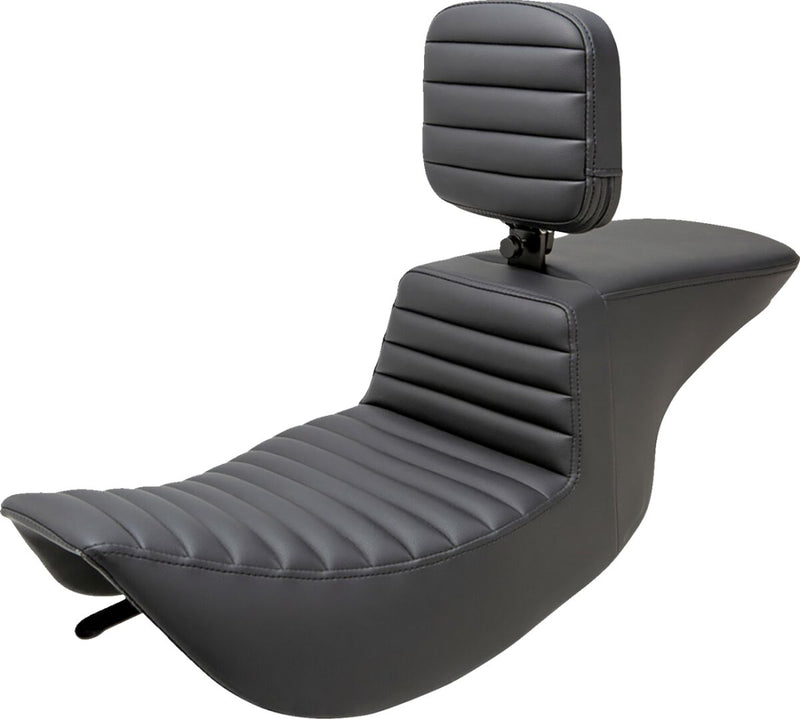 Saddlemen Tuck-n-Roll Step Up Seat w/Rider Backrest for 1997-2007 Harley-Davidson Road King and 2006-2007 Harley-Davidson Street Glide Motorcycles